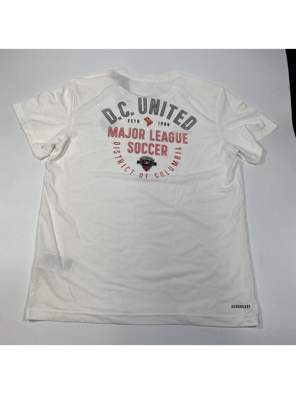 Adidas DC United MLS Pre-Game Soccer T-Shirt Mens Small White NWT IP3313